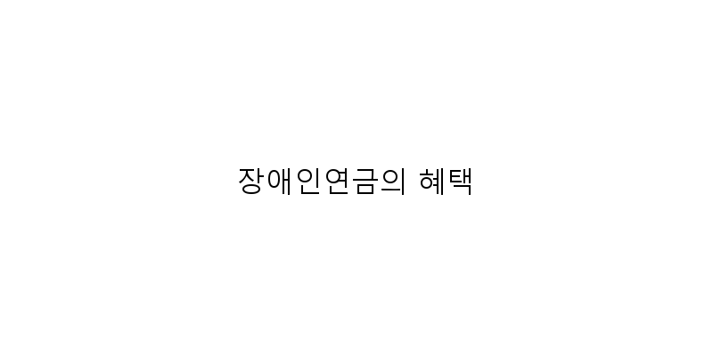 
  장애인연금의 혜택
 이미지