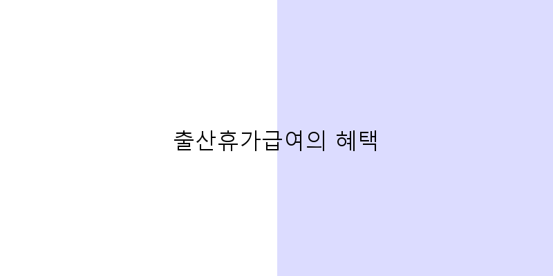 
  출산휴가급여의 혜택
 이미지