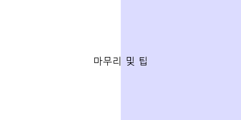
  마무리 및 팁
 이미지