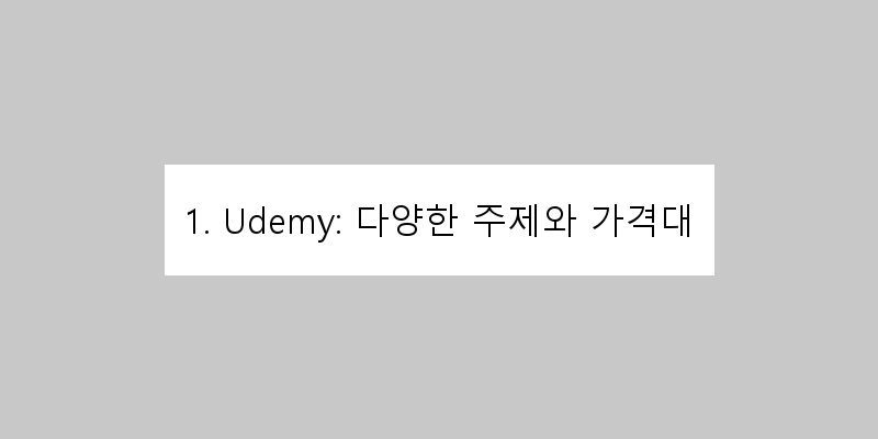 
  1. Udemy: 다양한 주제와 가격대
 이미지