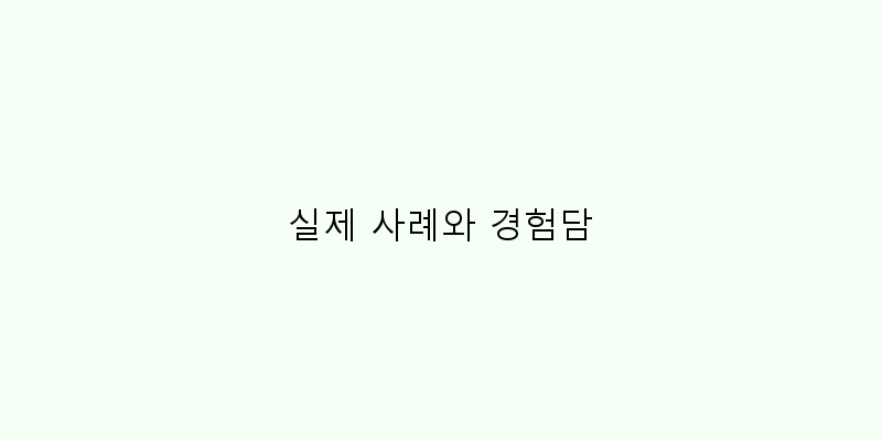 
  실제 사례와 경험담
 이미지
