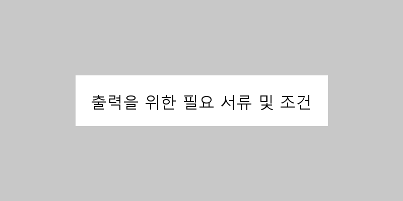 
출력을 위한 필요 서류 및 조건
 이미지