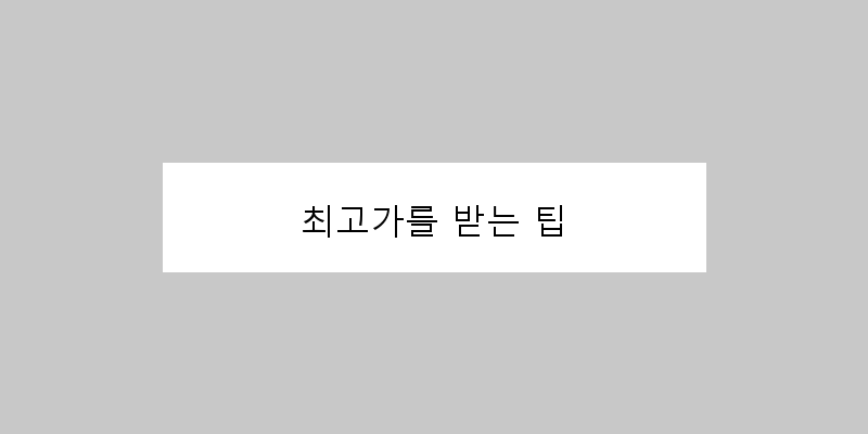 
  최고가를 받는 팁
 이미지