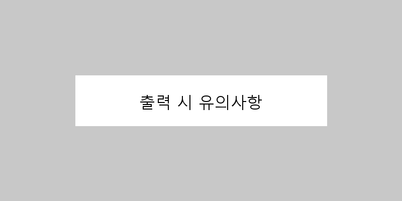 
  출력 시 유의사항
 이미지