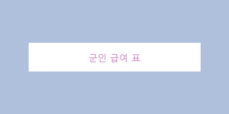 
  군인 급여 표
 이미지